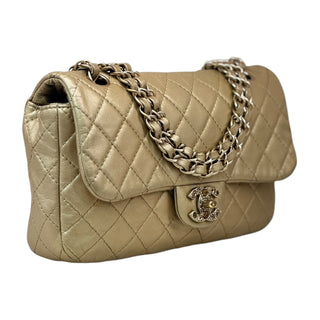 Chanel Gold Metallic Lambskin Quilted Medium Precious Jewel Single Flap Bag