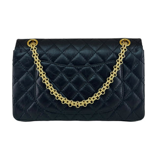 Chanel Aged Calfskin Quilted 2.55 Reissue 227 Flap Bag in Black With Gold Hardware
