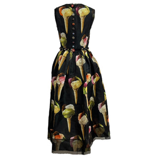 Dolce & Gabbana Multicolor Ice Cream Print Sleeveless Midi Dress