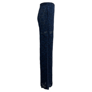 Chanel Navy Floral Embroidered Pants