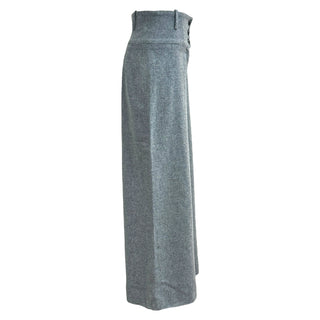 Chanel Grey High-Waist Wool Wide-Leg Trousers