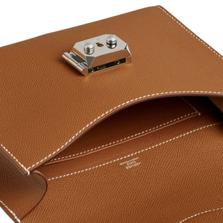 Hermes Gold Sac A Depeches 21 Bag In Epsom Leather With Palladium Hardware