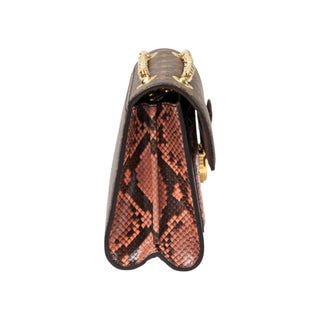 Louis Vuitton Rose Bruyère Python & Monogram Canvas Victoire Bag With Gold Hardware