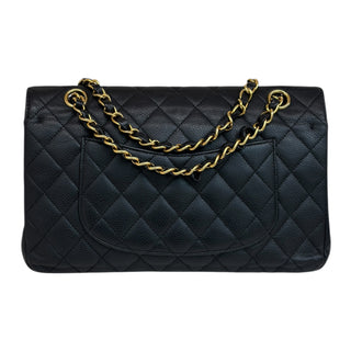 Chanel Black Caviar Quilted Medium Double Flap Bag With Gold Hardware