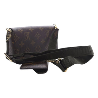 Louis Vuitton Brown Monogram Khaki Felicie Strap & Go Crossbody Bag