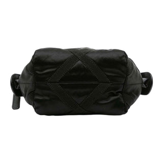 Chanel Black Nylon Grosgrain Lifestyle Clutch With Chain Satchel