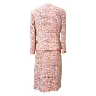 Chanel Pink Multicolor Tweed Jacket and Skirt Set