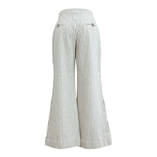 Chanel White and Black Striped Wide-Leg Pants