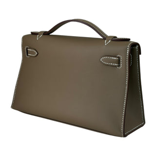 Hermès Kelly Pochette Etoupe Swift Leather With Gold Hardware