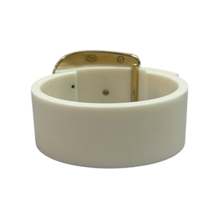 Chanel Ivory Resin Belt Buckle CC Logo Cuff Bracelet