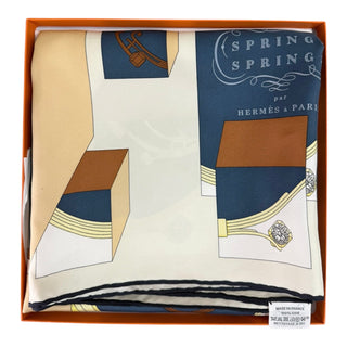 Hermès “Springs Springs” Silk Scarf 90