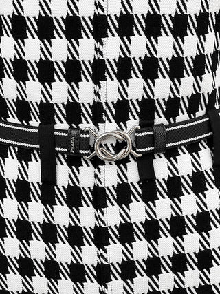 Alaïa Checked Jacquard Playsuit