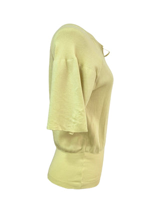 Louis Vuitton Light Yellow Knit Short Sleeves Top