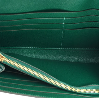 Hermes Vert Emeraude Alligator Kelly Wallet With Gold Hardware