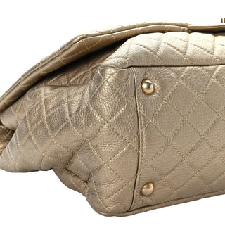 Chanel Gold Metallic Calfskin Quilted XXL Travel Flap Bag
