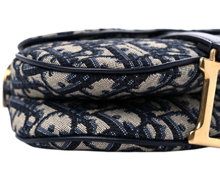 Christian Dior Blue Oblique Mini Saddle Bag With Strap