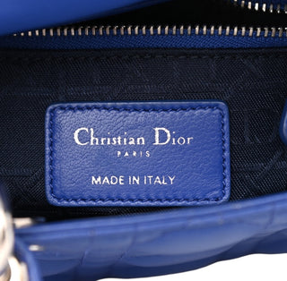 Christian Dior Blue Lambskin Quilted Mini Lady Dior Bag