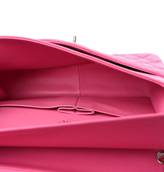 Chanel Pink Caviar Quilted Jumbo Double Flap Bag With GHW
