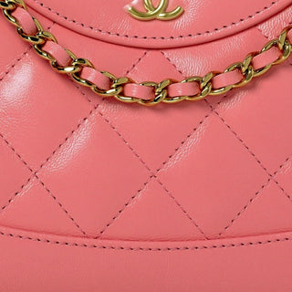 Chanel Coral Pink Shiny Calfskin Quilted Nano 31 Shopping Bag