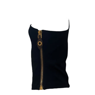 Louis Vuitton Buckle Detailed One Shoulder Black Top