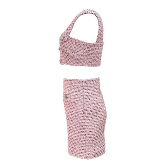 alessandra rich halter neck tweed mini dress Alessandra Rich Halterneck tweed minidress Alessandra Rich