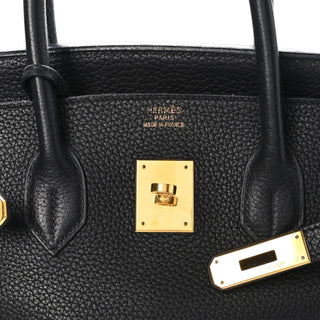 Hermès Birkin 35 Black Clemence Leather With Gold Hardware