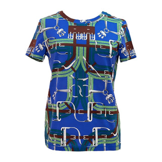Hermes Blue Printed Cotton T-Shirt