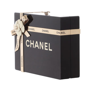 Chanel Black Plexiglass Gift Box Clutch Bag