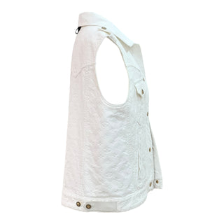 Louis Vuitton White Monogram Embossed Denim Sleeveless Vest