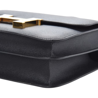 Hermes Black Constance 24 In Epsom Leather With Gold Hardware