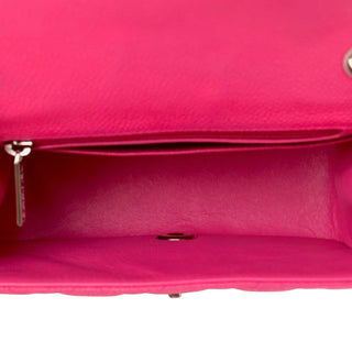 Chanel Hot Pink Caviar Quilted Mini Square Flap Bag With Palladium Hardware