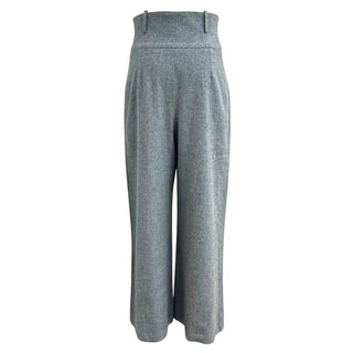 Chanel Grey High-Waist Wool Wide-Leg Trousers