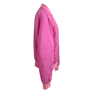 Gucci Pink Embroidered Patch Bomber Jacket