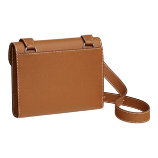 Hermes Gold Sac A Depeches 21 Bag In Epsom Leather With Palladium Hardware