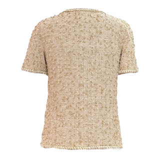 Chanel Gold Metallic Tweed Short Sleeve Jacket