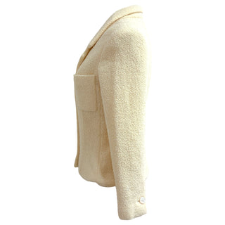 Chanel Cream Bouclé Wool Jacket with Mother-of-Pearl Buttons