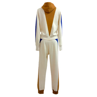 Louis Vuitton Cream, Camel & Blue Knit Tracksuit Set