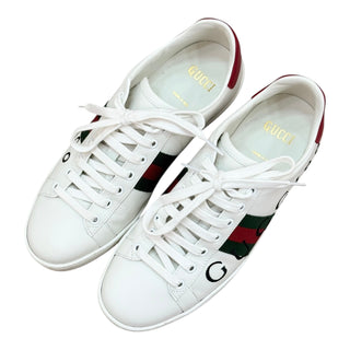 Gucci Ace White Leather Web Stripe Sneakers
