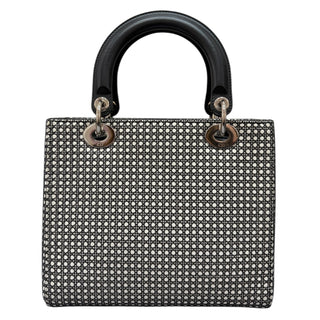 Christian Dior Houndstooth Patch Embellished Medium Lady Dior Bag