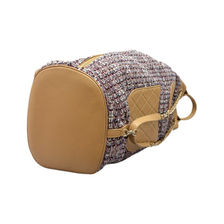 Chanel Tweed & Beige Caviar Leather Triple Pocket Backpack