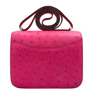 Hermès Constance 18 Rose Tyrien Ostrich Leather With Palladium Hardware