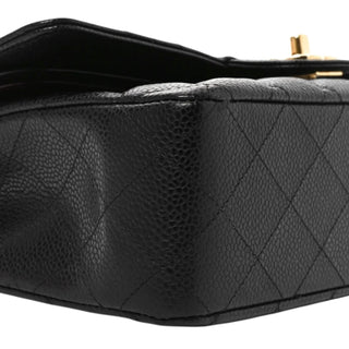 Chanel Black Medium Classic Double Flap Bag In Caviar Leather With Gold Hardware