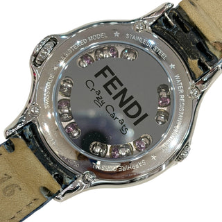 Fendi Crazy Carats Pink, Blue & White Topaz Dial Watch With Blue Alligator Strap