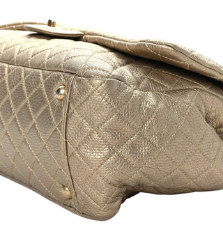 Chanel Gold Metallic Calfskin Quilted XXL Travel Flap Bag