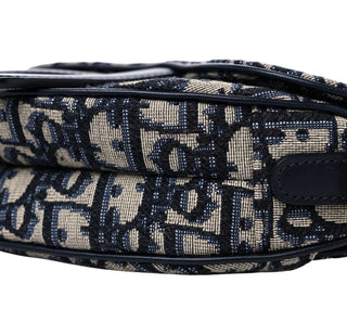 Christian Dior Blue Oblique Mini Saddle Bag With Strap