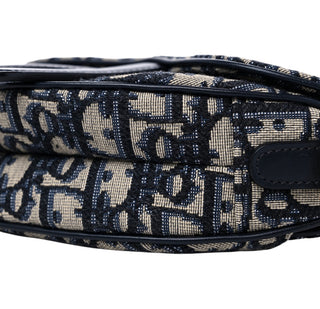 Christian Dior Blue Oblique Mini Saddle Bag With Strap