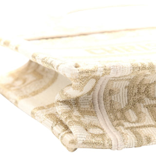 Christian Dior Gold Canvas Oblique Embroidered Mini Book Tote Bag