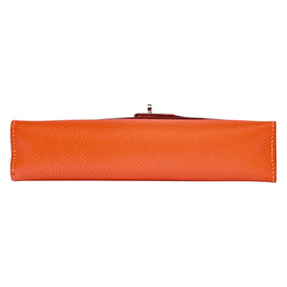 Hermes Orange Kelly 15 Epsom Leather With Palladium Hardware