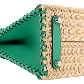 Hermès Birkin 25 Picnic Wicker & Swift Leather Bag In Menthe With Palladium Hardware