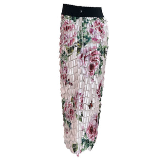 Dolce & Gabbana Roses Pattern Collage Effect Midi Skirt